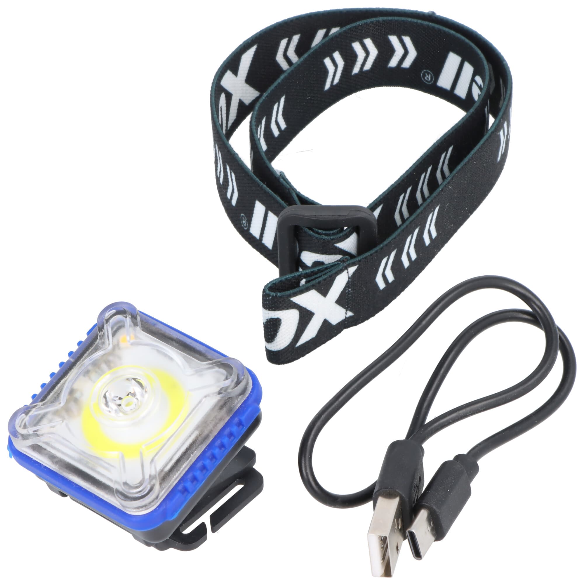 Lampe frontale LED XCell H295, neuf modes différents, quatre couleurs différentes, max. 295 lumens, rechargeable