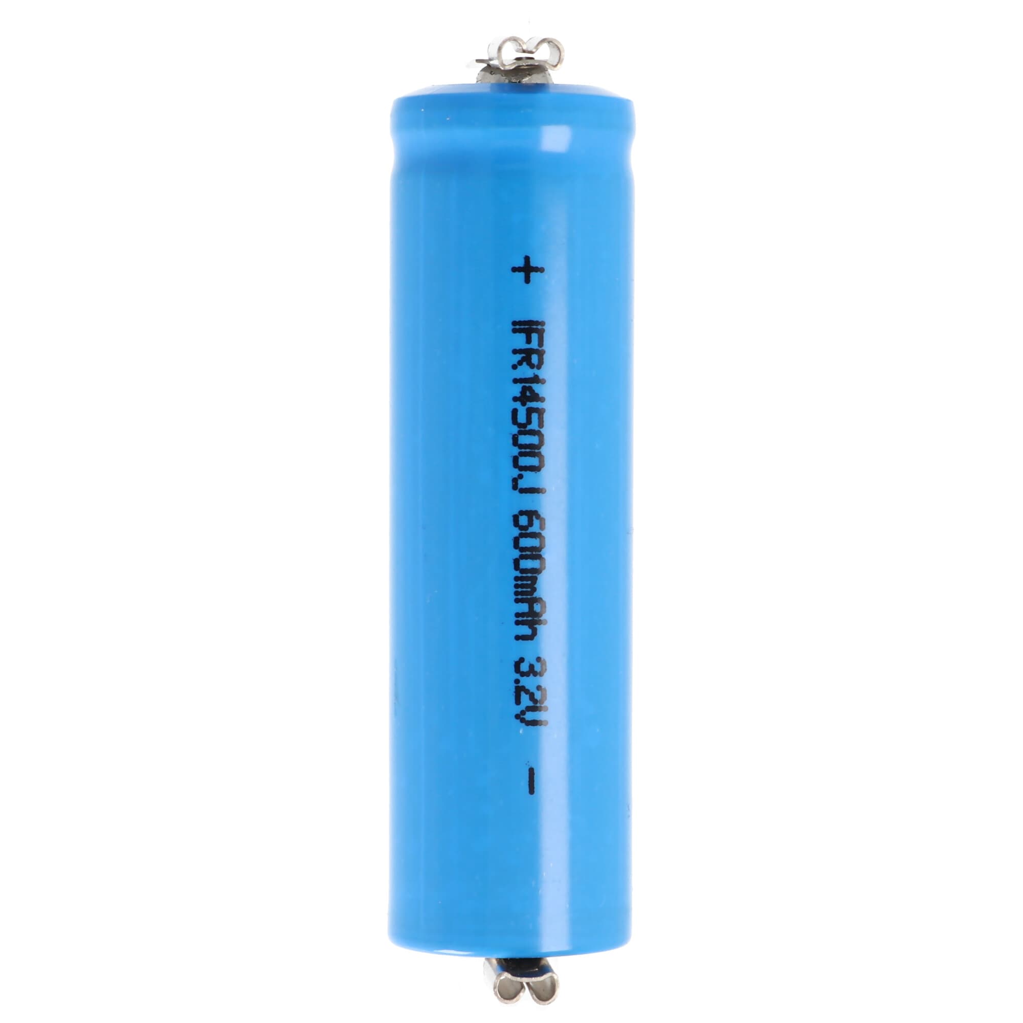 Batterie solaire 3,2 volts au lithium IFR 14500 AA avec prises de 2,8 mm Batterie LiFePo4 600mAh dessus plat non protégé dimensions 14,2 x 50,2 mm